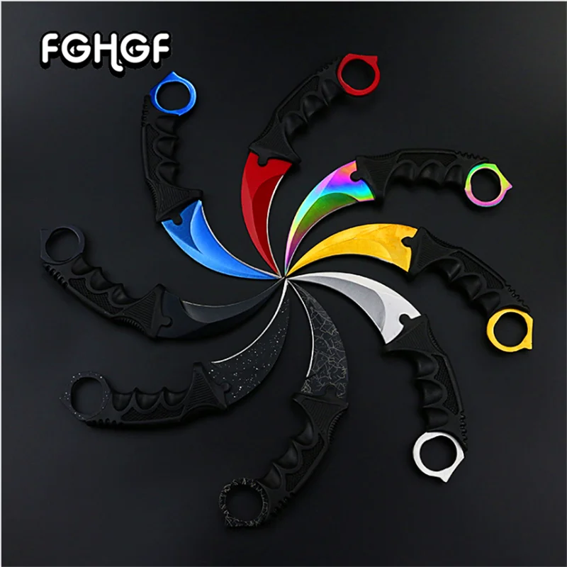 

2019 CS GO Counter Strike Karambit Claw marble fade nife Sheath hunt camp tactical fight survive combat self defense hawkbill