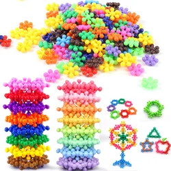 Blocs de construction colorés en fleur de prunier 3D, briques, jouets éducatifs, assemblage en plastique, Puzzle interconnecté pour enfants, 60 pièces 