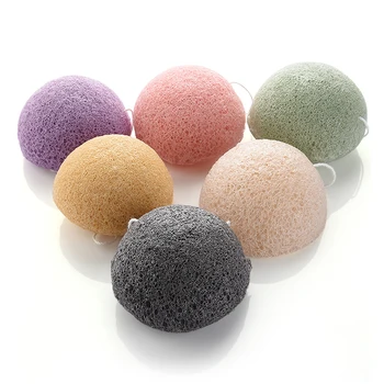 

6 PCS/SET Natural Konjac Cosmetic Puff Facial Washing Sponge Face Cleanse Exfoliator Cleansing Sponge Puff Makeup Tools Dropship