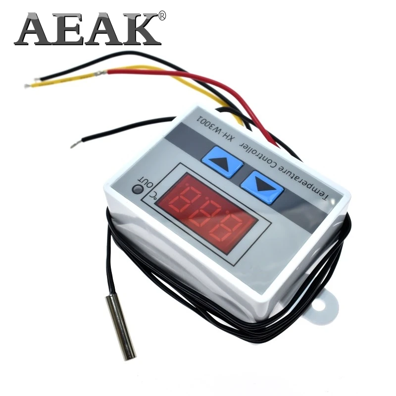 Цифровой регулятор температуры AEAK XH W3001 10A 12 В 24 220 с ЖК дисплеем|Интегральные