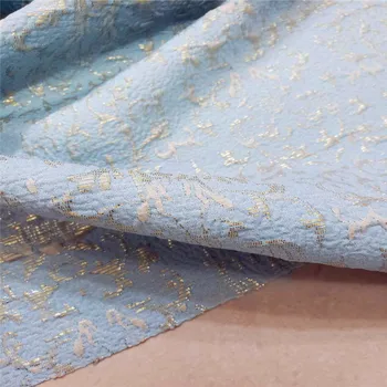 

free ship 100% viscose jacquard fabric light blue style price for 1 meter