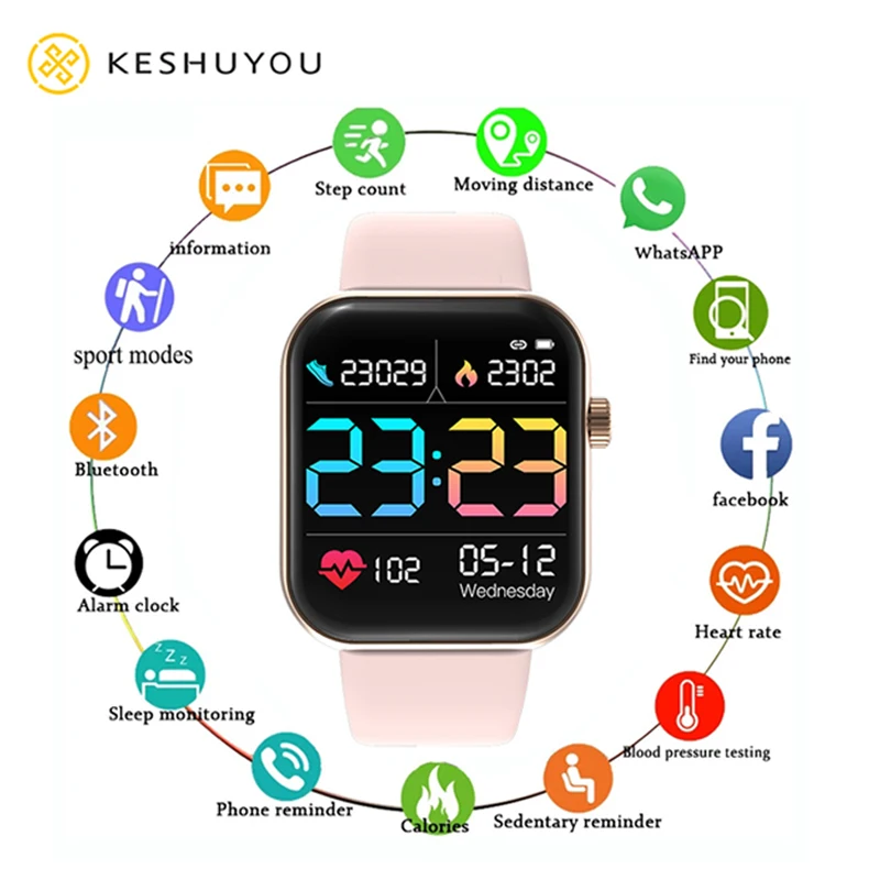 KESHUYOU I8 Smartwatch Для мужчин полный сенсорный мульти-спортивный режим D20 1 3 Знак