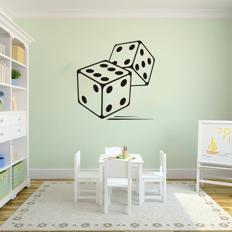 Large Rolling Dice Board Games Wall Sticker Bedroom Game Room Dice Game Wall Decal Play Room Vinyl Home Decor (1)