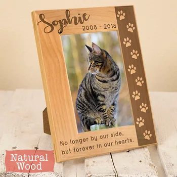 

Pet cat dog Picture frames, personalized dog cat memorial photo Frame, Pet Remembrance, Sympathy Gift, engraved Pet loss Card