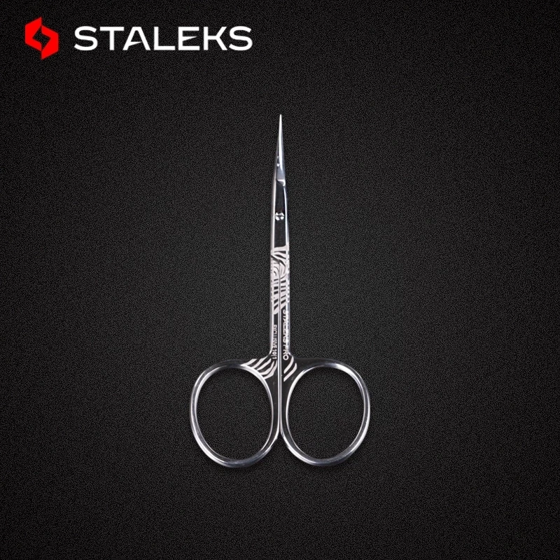 STALEKS 스테인리스 스틸 SX-10-1 눈썹 가위, 정밀 쌍꺼풀 스티커, 팔꿈치 바브 트리머, 코 헤어 도구, 1 개