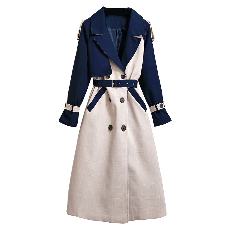 

2020 Autumn dress new large size women's windcoat jacket women's micro-Korean version of the long coat. Streetwear