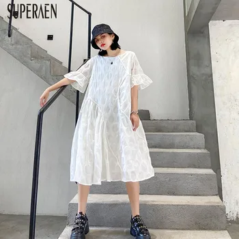 

SuperAen Europe Fashion Women Dress 2020 New Summer Pluz Size Ladies Dress Shorts Sleeve Sweet Casual Women Clothing