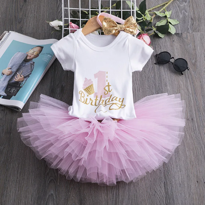 Детское платье для дня рождения; вечерние платья-пачки для маленьких девочек; платье принцессы; платье на крестины для новорожденных; платье для новорожденных на год и Рождество - Цвет: Style3 Pink