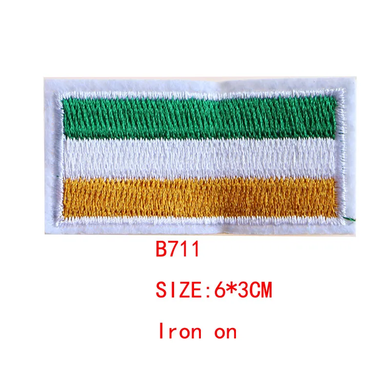 2 Pcs National flags icon Embroidered Iron on Patches for Clothing DIY Stripes Clothes Patchwork Stickers Custom Badges