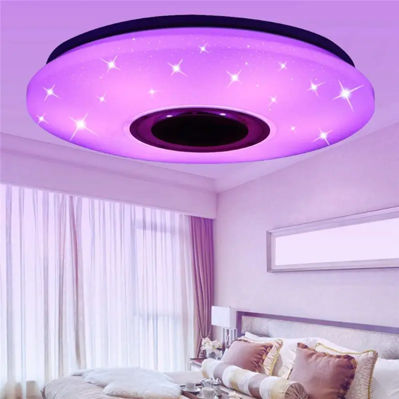 Умный светодиодный потолочный светильник RGB с регулируемой яркостью 60 Вт управление приложением Bluetooth и музыка современная светодиодная потолочная лампа для гостиной/спальни 220 В