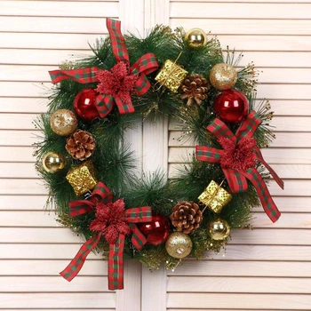 

New Year's wreath d-40 cm "Checkered bows" 5036613
