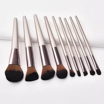 

9pcs Makeup Brushes Set Premium Synthetic Make up Brushes Champagne Gold Brushes for Foundation Kabuki Blush Concealer Eyeshadow