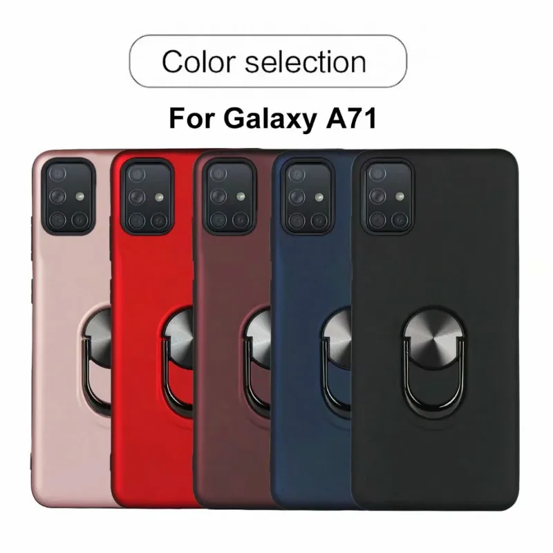 Armor Phone Case For Samsung Galaxy A71 A51 Magnetic Ring Holder Matte TPU A21 A01 Silicone Back Cover Shell | Мобильные телефоны и