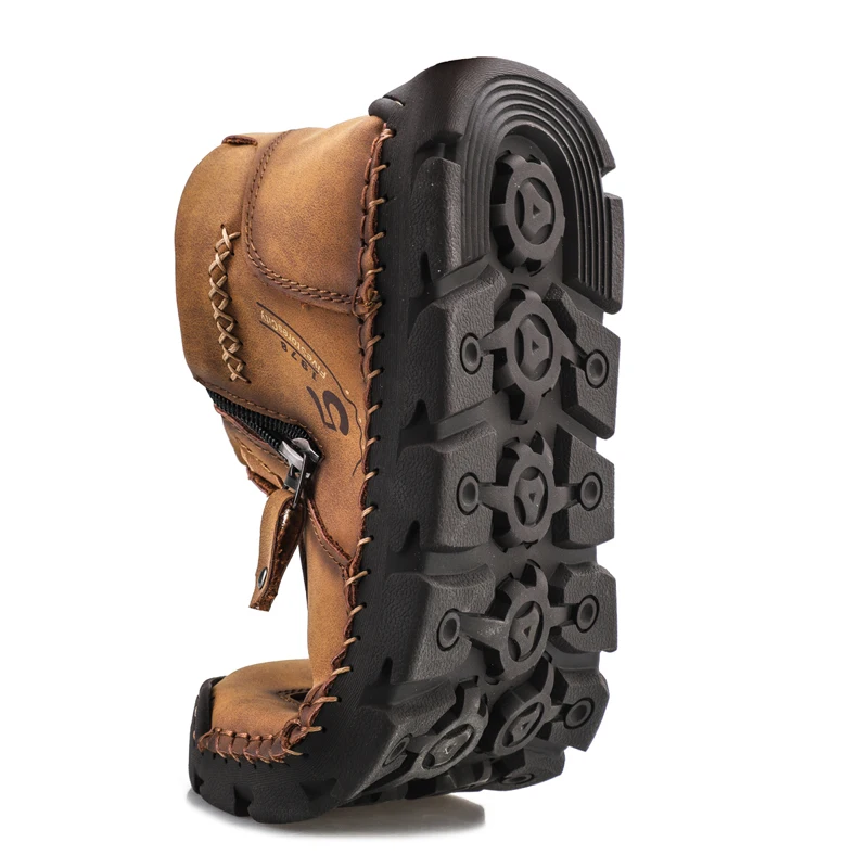 Brand Mens Snow Boots Leather Outdoor Mens Work Boots Mens Western Boots Waterproof Mens Ankle Boots Breathable Hot Sale