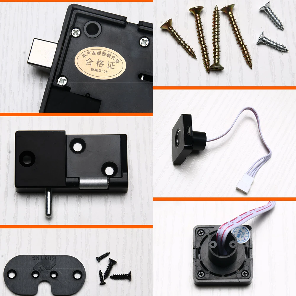 Мини черный замок для шкафа без ключа с отпечатком пальцев украшение дома шкаф