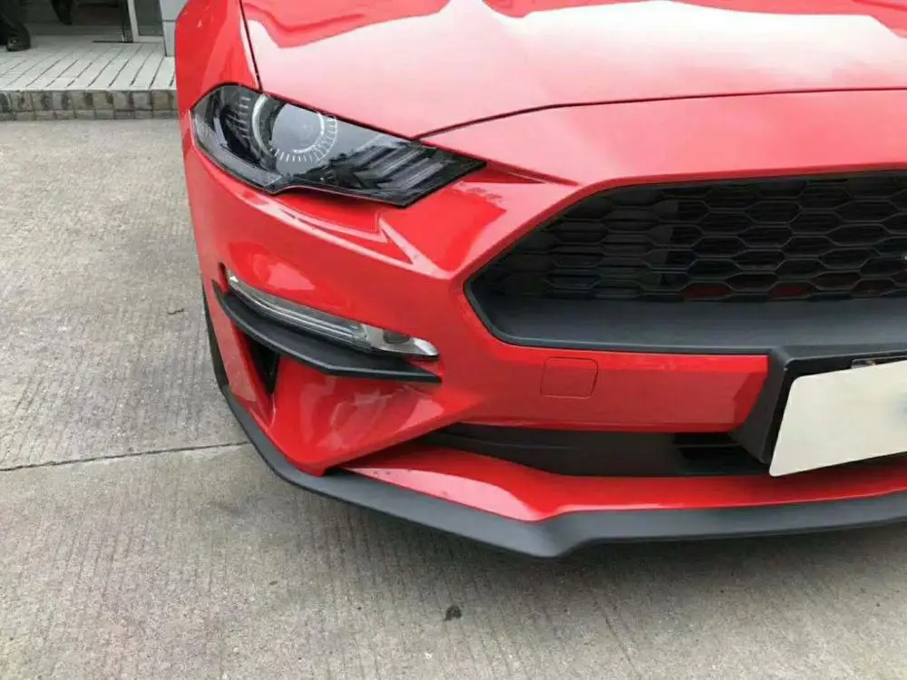 Черный ABS автомобильный наружный передний противотуманный светильник, лампа век для Ford Mustang-, автомобильный светильник, полоски для бровей