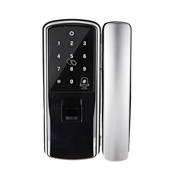 

SZS Hot Fingerprint Lock Smart Card Digital Code Electronic Door Lock Home Security Mortise Lock Wire Drawing Pane
