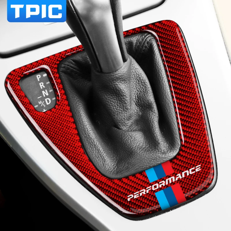 TPIC Carbon Fiber Car Gear Shift Panel Sticker For BMW E90 E92 E93 3 Series 2005-2012 M Performance Trim Decals Accessories | Автомобили и