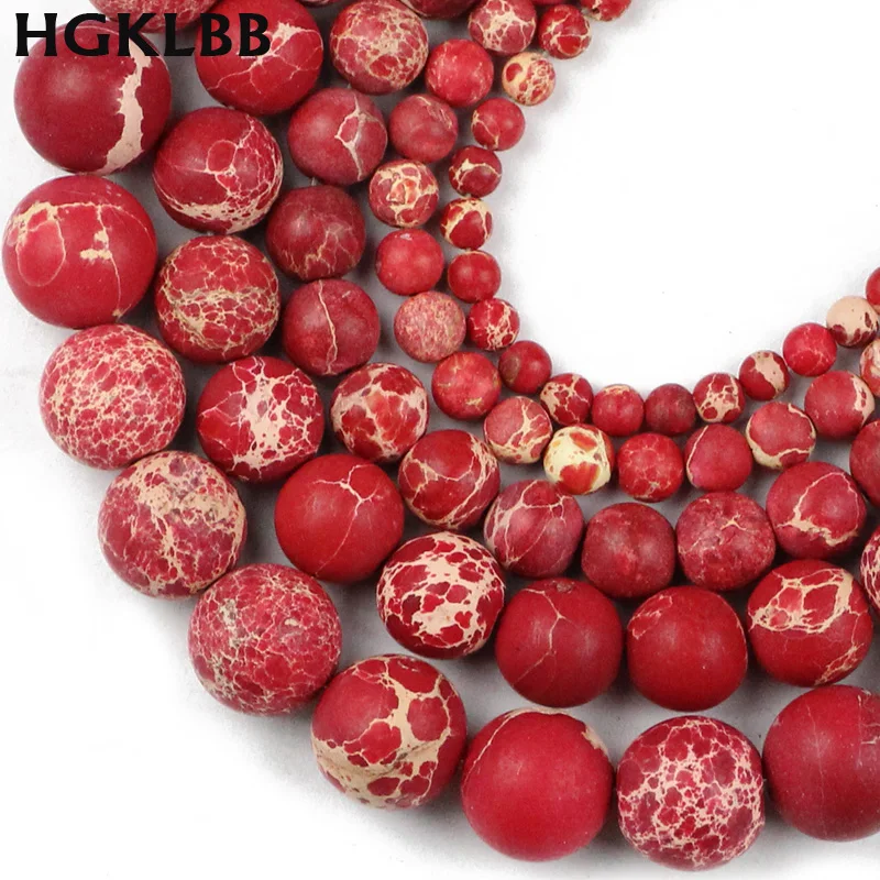 HGKLBB натуральный матовый камень Красные Сосновые круглые бусины разделители для
