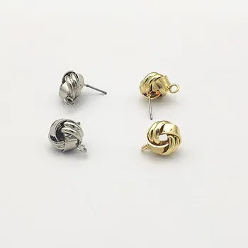 

New Arrival! 16x13mm 100pcs Twisted Ear Stud Connector for Earrings parts DIY Making ,Jewelry Accessories Findings & Componen