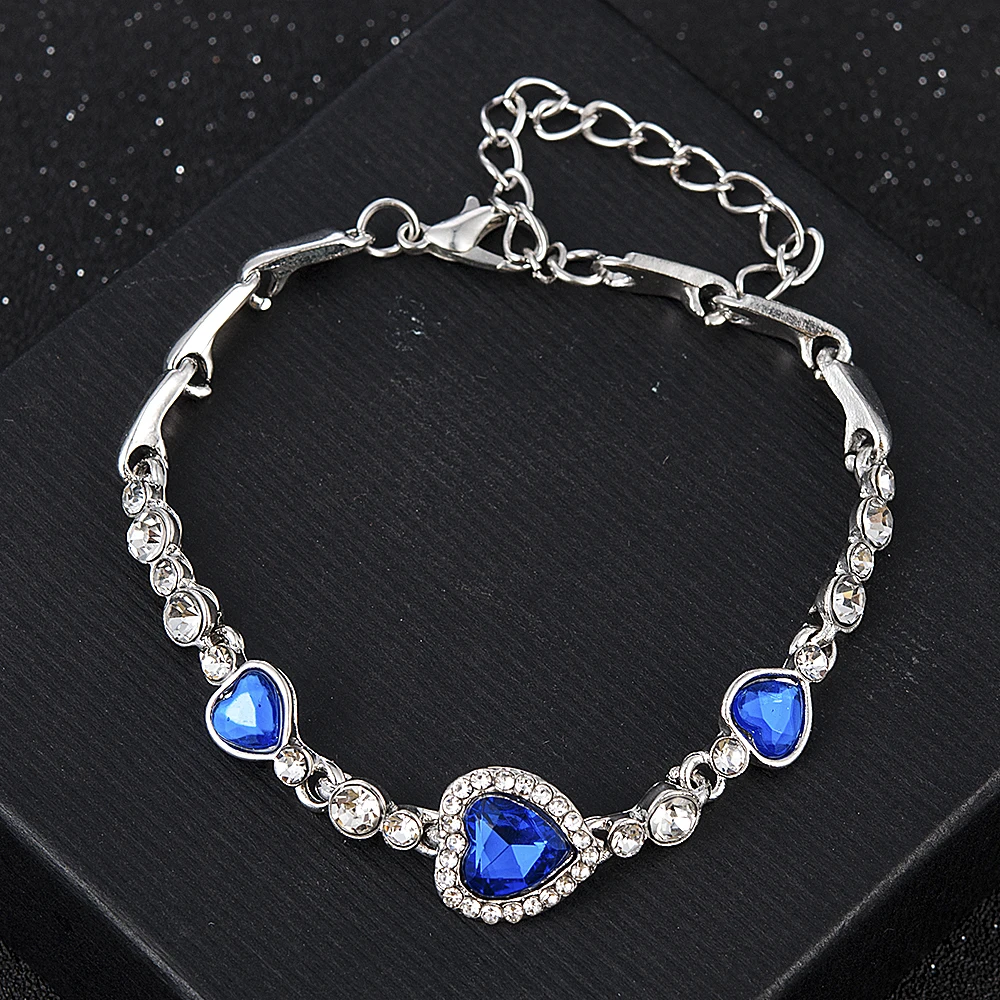 2020 New Korean Fashion Jewelry Crystal Heart Charm Bracelets & Bangles