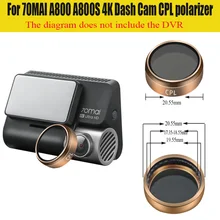 Для 70MAI A800 A800S 4K камера приборной панели CPL фильтр, встроенный в транспортное средство, быстрая камера, объектив с круговым поляризационным фильтром удаляет Светоотражающие поляризатор Для 70MAI A800 A800S 4K камера приборной панели CPL фильтр, встроенный в транспортное средство, быстрая камера, объектив с круговым поляризационным фильтром удаляет Светоотражающие поляризатор
