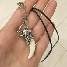 

2022 Punk Cool Brave Men Wolf Teeth Pendant Necklace Women Men Lucky Jewelry Vintage Imitation Tooth Amulet Pendant Necklace