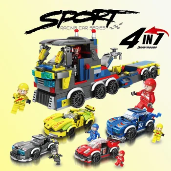 

Technic 4 in 1 Racing Car Building Blocks Super Car Moc Constructor Bricks DIY Educational Toys For Boys Mini Figures Gifts