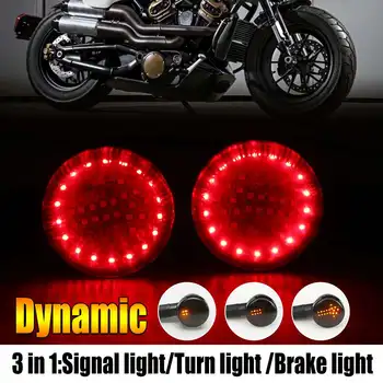 

1 Pair Universal-Motorcycle Flowing LED Turn Signal Indicator Light Arrow Red Amber Flash Blinker For Harley For Sportster XL
