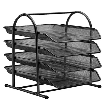 

File Organizer Desktop Storage Rack Shelf File Magazine Bookend Organized Desktop Iron Storage Bookshelf Holder Office Supplies