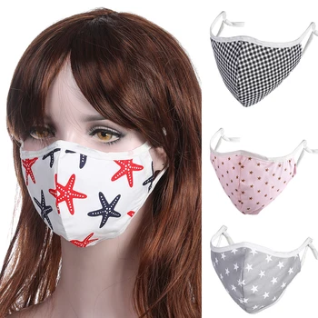 

Cotton Print Fashion Mouth Mask Anti Dust Mask Anti Pollution Mask Elastic Earloop Face Mouth Mask Sponge Reusable