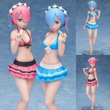 

Japan Anime Action Figure 14cm Re:Life In A Different World From Zero Ram Rem Swimsuit Ver Sexy Girl PVC Collectible Model Doll