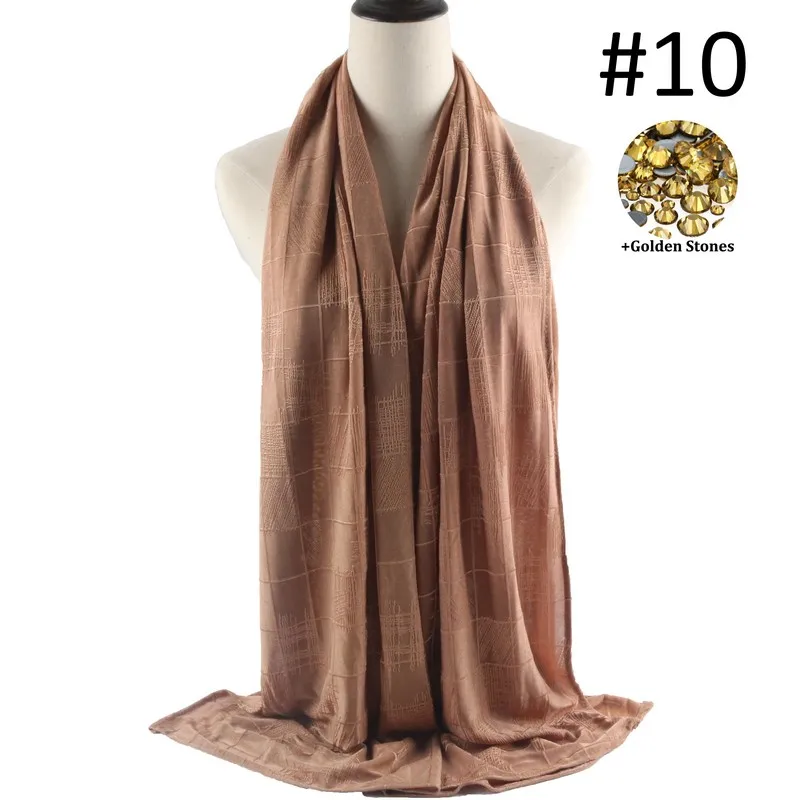 Смешанные цвета Новая мода эластичный женский простой Джерси-шарф для голландских мусульман - Цвет: 10