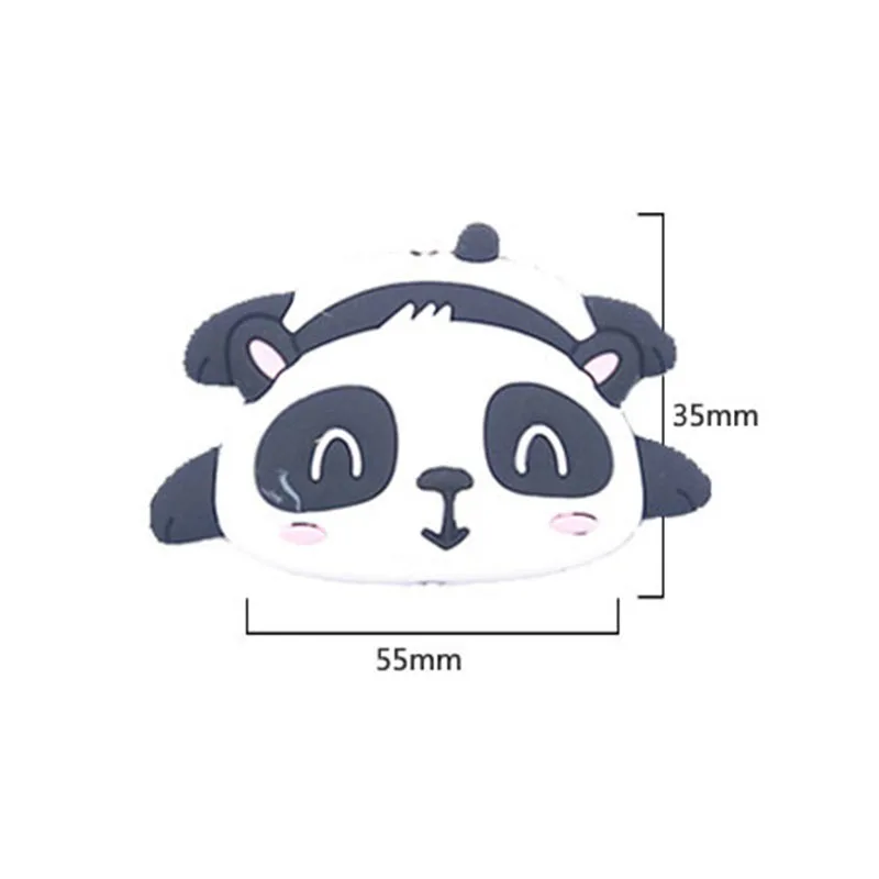 Chip Dale 5PCS Panda Silicone Beads Cute Animal Teether Bead BPA Free DIY Baby Necklace Pacifier Chain Mordedor Chew Beads
