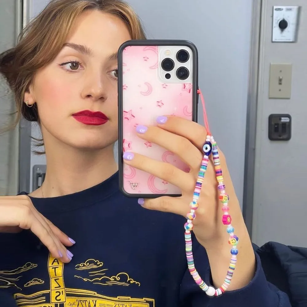 Colorful Smiling Beads Chain Phone Chain Lanyard Beads Mobile Phone Chain Anti-lost Handmade Acrylic Cord Lanyard for Women Gift 19 H3914d8ee8c354f1da42aad92f8ad5e6fs