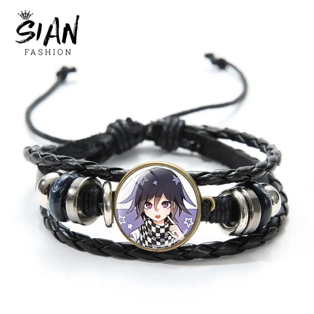 SIAN Cool Game рисунок Собранный тканый кожаный браслет Dangan Ronpa Danganronpa V3 Akamatsu Kaede