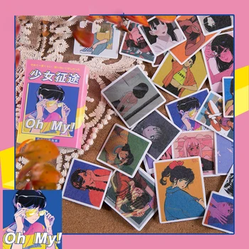 

60 Sheets/Box Retro Japanese Style Decoration Sticker DIY Scrapbooking Album Stick Label Girl Journal Sticker School Supplies