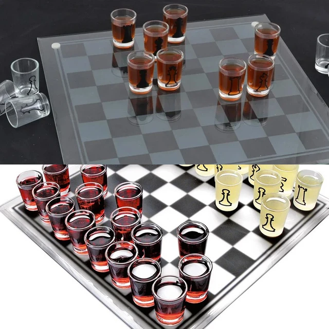 Conjunto de jogo de tabuleiro de xadrez, conjunto internacional de vidro  interativo com acabamento requintado, jogo de tabuleiro para festa e  entretenimento - AliExpress