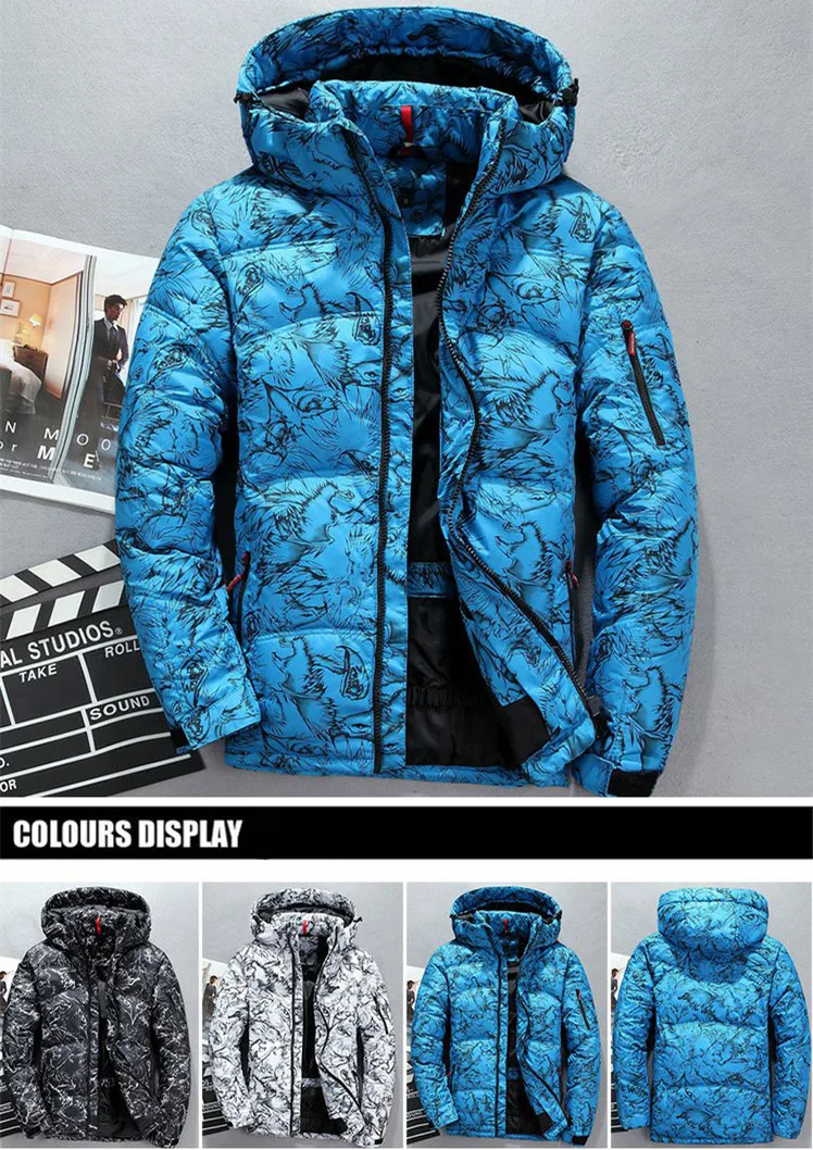 Зимняя Мужская Уличная утолщенная пуховая куртка, Мужская короткая приталенная куртка, Молодежная трендовая одежда, мужская теплая куртка-пуховик