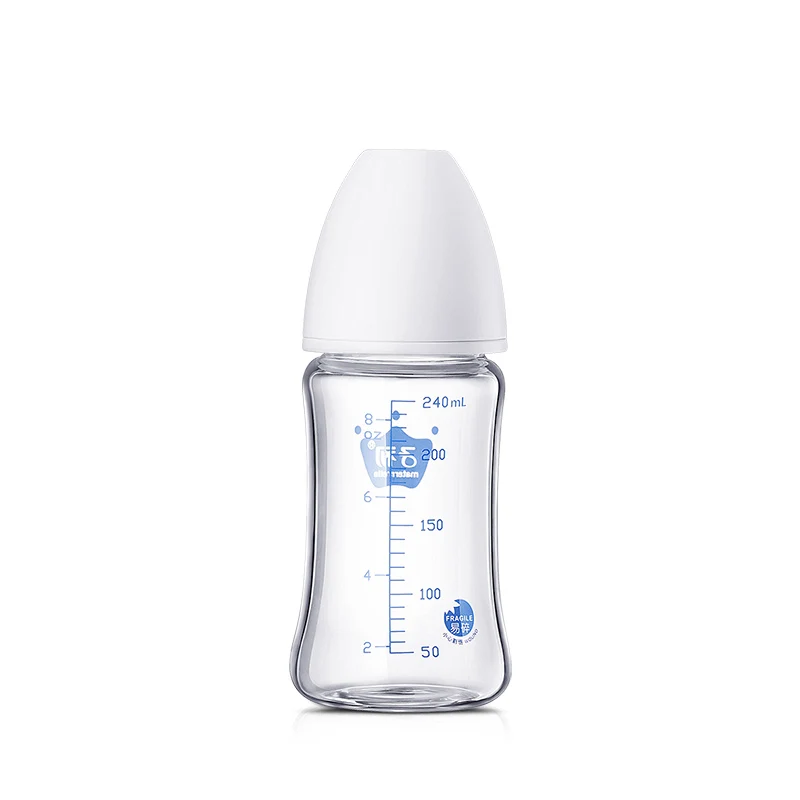 240ml BPA бесплатные Детские Стеклянные Бутылочки для молока для кормления, для хранения молока, с широким горлышком, для младенцев, для детей, для кормления, соска, бутылочки для напитков, 240 мл - Цвет: 240ml