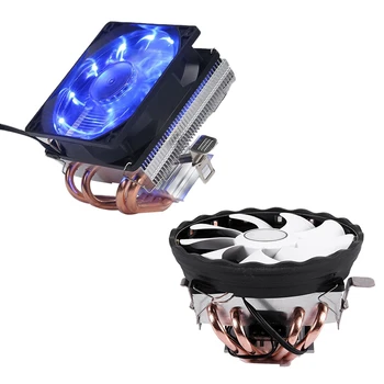 

2 Set 4 Heatpipes Cpu Cooler 3Pin Pwm Led 90Mm Cooling Fan Radiator Heatsink-Streamer Blue & Five Colors
