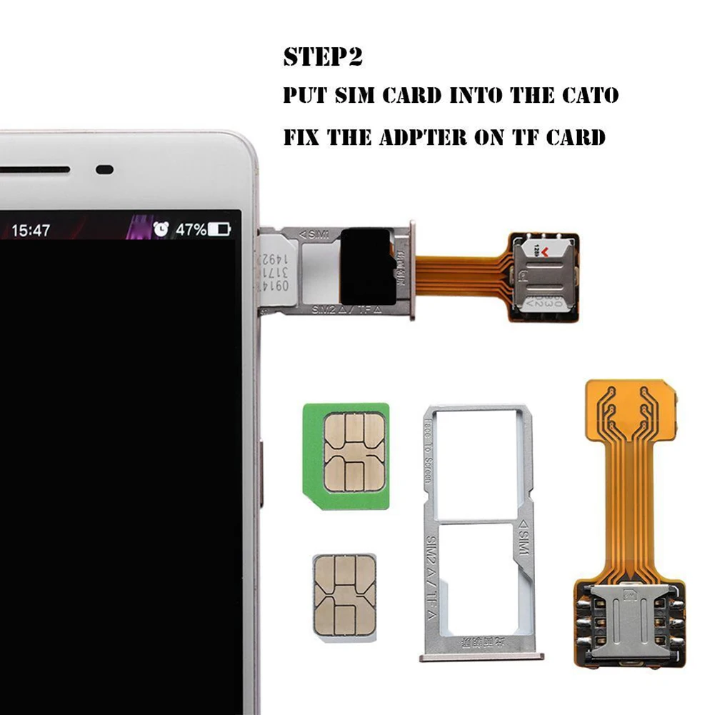 Двойной адаптер для двух SIM-карт для Android Extender 2 Nano Micro SIM  адаптер для Redmi для телефона | AliExpress