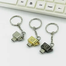 Металлический адаптер типа OTG-c к micro USB с цепной пряжкой Android мобильный телефон тип-c USB 2,0 адаптер конвертер для huawei xiaomi
