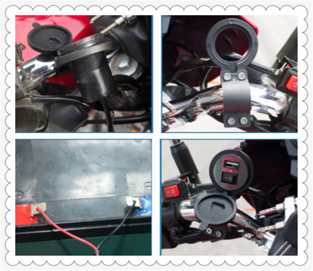 Motorcycle modified USB mobile phone charger with switch waterproof for HONDA CB919 CBR 600 F2 F3 F4 F4i CBR900RR NC700 S X