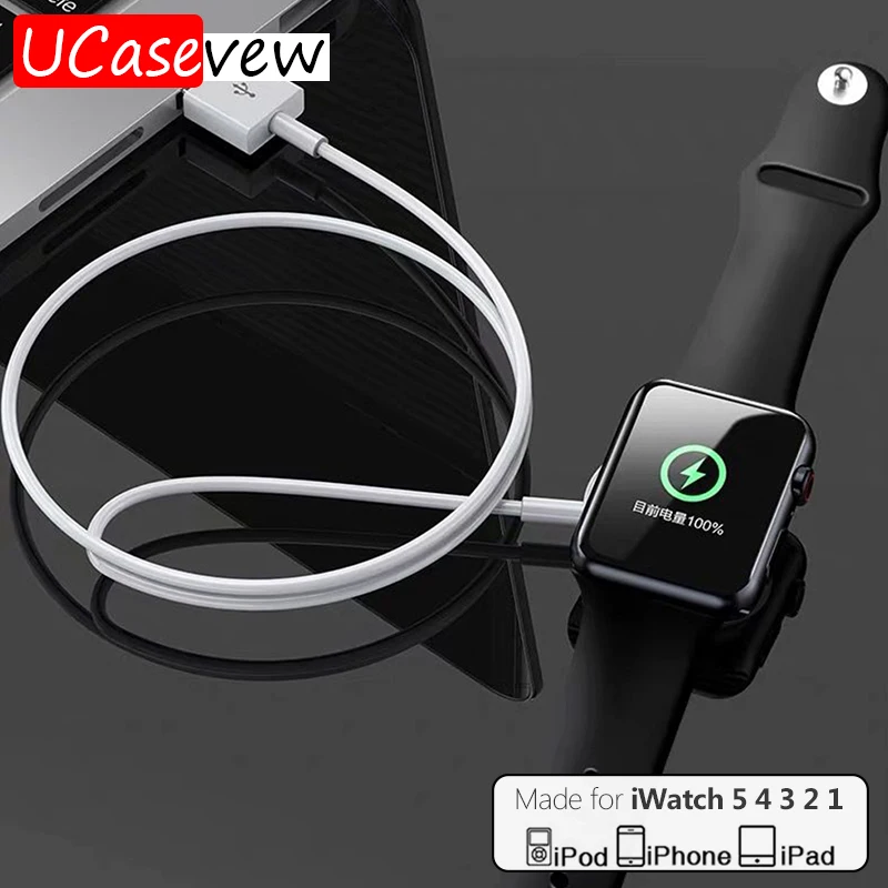 Qi Беспроводная Магнитная Зарядка для Apple Watch 5 4 3 2 1 USB зарядка освещения кабели iPhone
