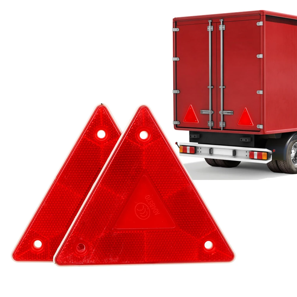 White-12pcs, Sticker/Screw Mount BSK 12Pcs 150X50mm Satety Warning Reflector for Truck Trailers Caravans Lorry Bus Van 