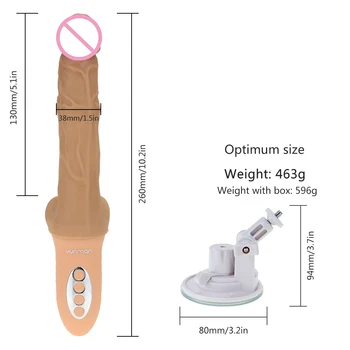 Soft Telescopic Dildo Vibrator G-spot Massage Huge Realistic Penis Heatable Sex Toys for Women Thrusting Large Automatic Plug 5