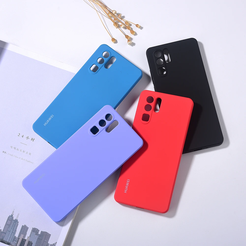 Original Huawei P30/P30 Pro Phone Case Liquid Silicone Phone Case 360 Full Protection Back Cover Shell For P30pro P 30 With Logo