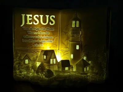 Светодиодный свет книга христианский Христос Иисуса подарочные украшения для дома украшения ночные светильники ремесленные украшения подарки на день благодарения