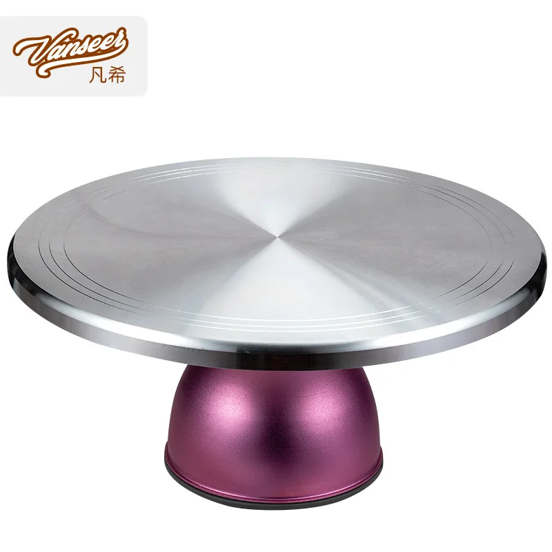 

New Style Aluminium Alloy Cake Decorating Turntable Anti-slip Rotating Cake Turntable Sandblasting Base Currently Available